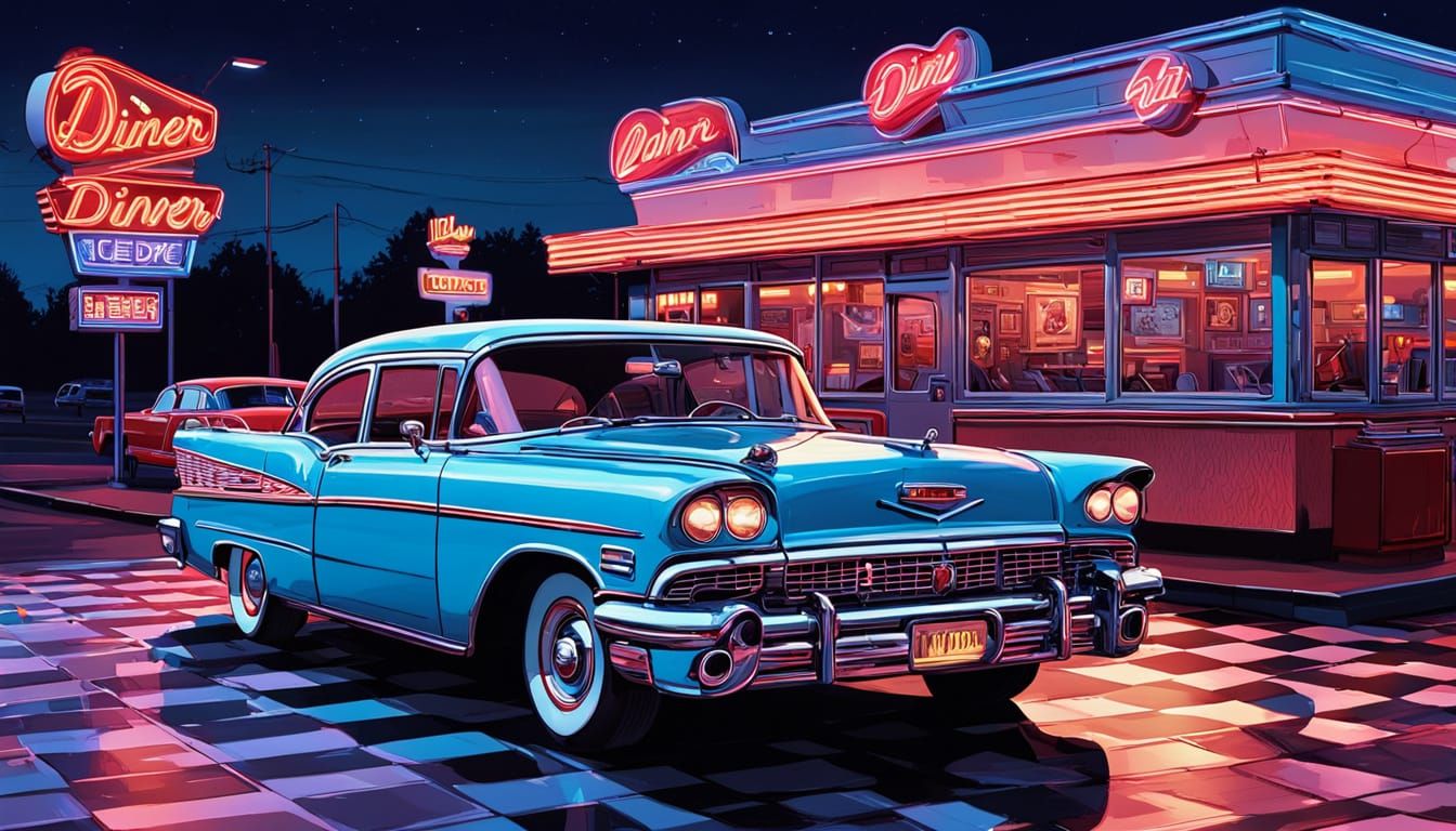 Twilight Diner in Comic Book Style