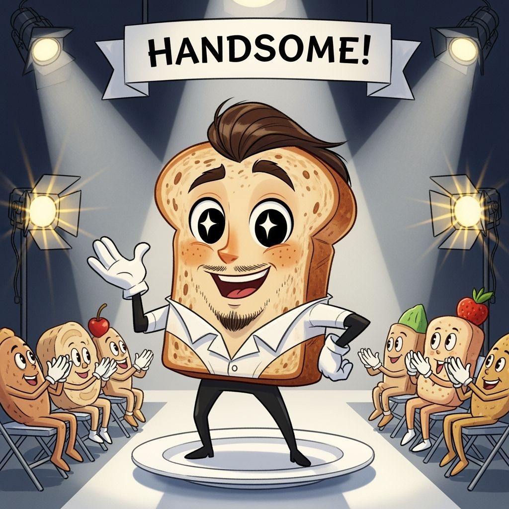 Animated Rye Toast Character as a Male Model