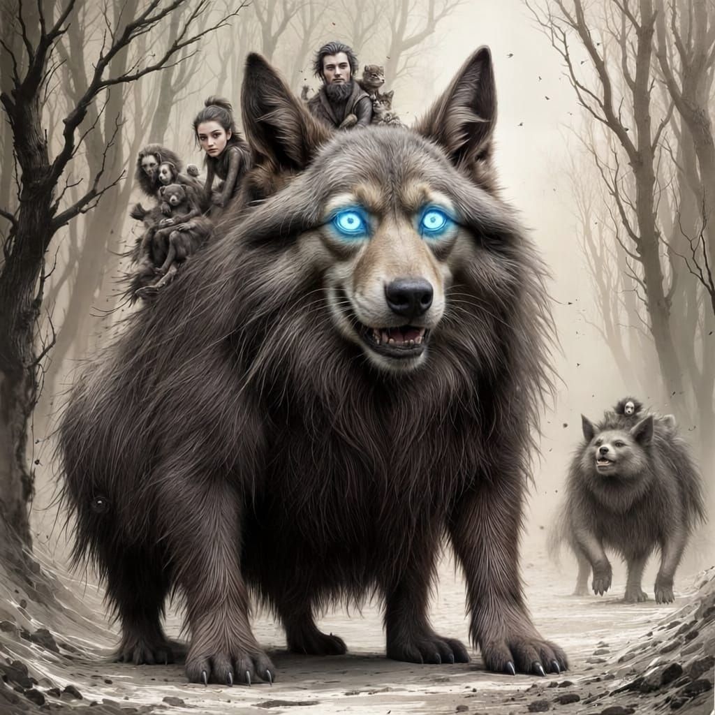 Majestic Animal in Japanese Ink Brush Style