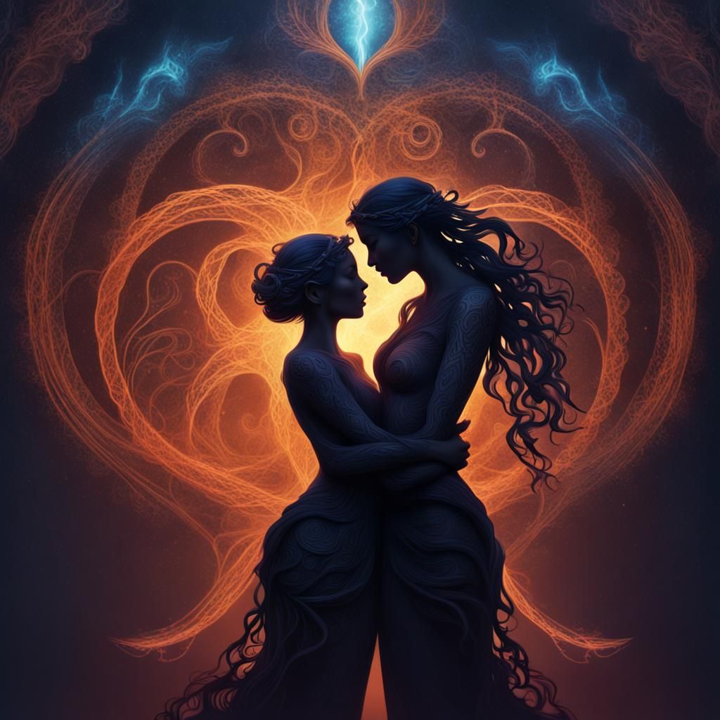 Intertwined Spirits Connect: A Matte Painting