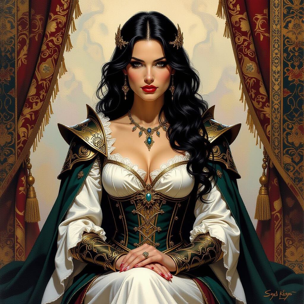 Medieval Queen in Opulent Setting