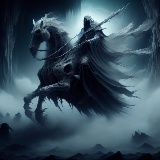 Spectral Samurai Warrior in Crimson Moonlight