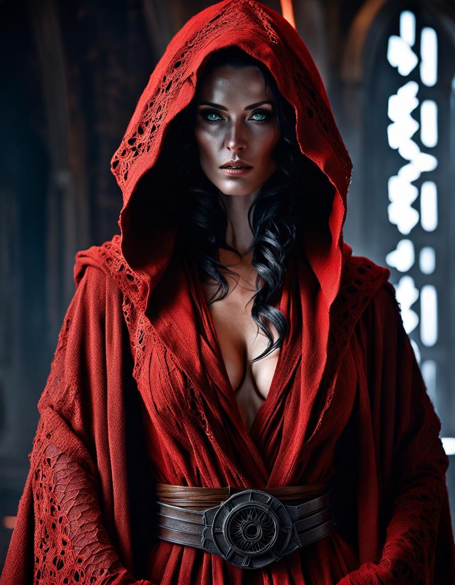 Gorgeous Jedi in Red Lace: Cinematic Photography