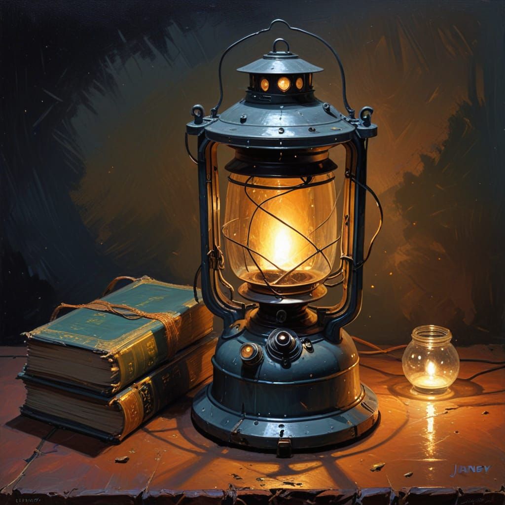 Magical Sci-Fi Lantern Still Life by James Gurney
