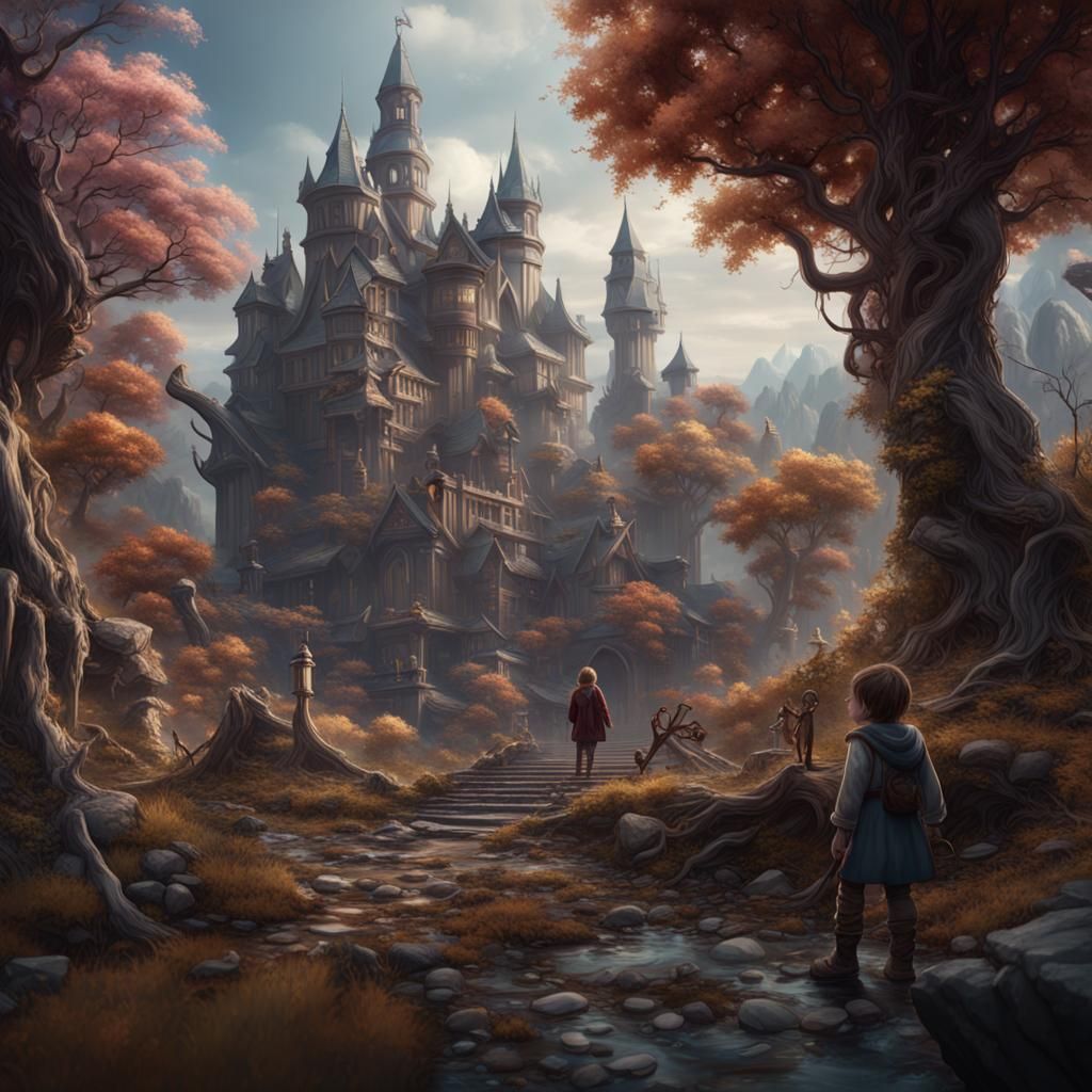 Fantastical Children in Detailed Matte Painting