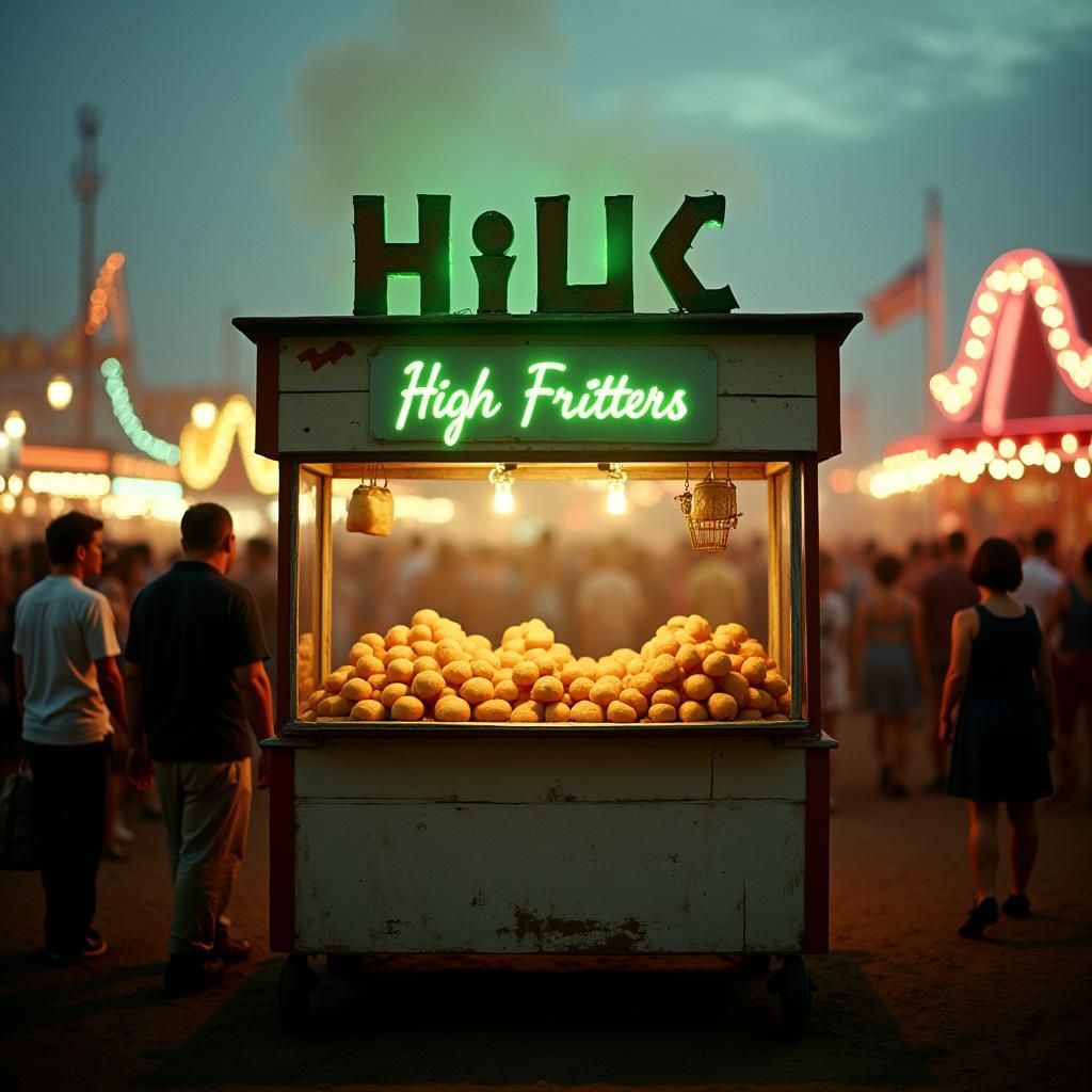 Country Fair Funnel Cake Stand in Cinematic Style