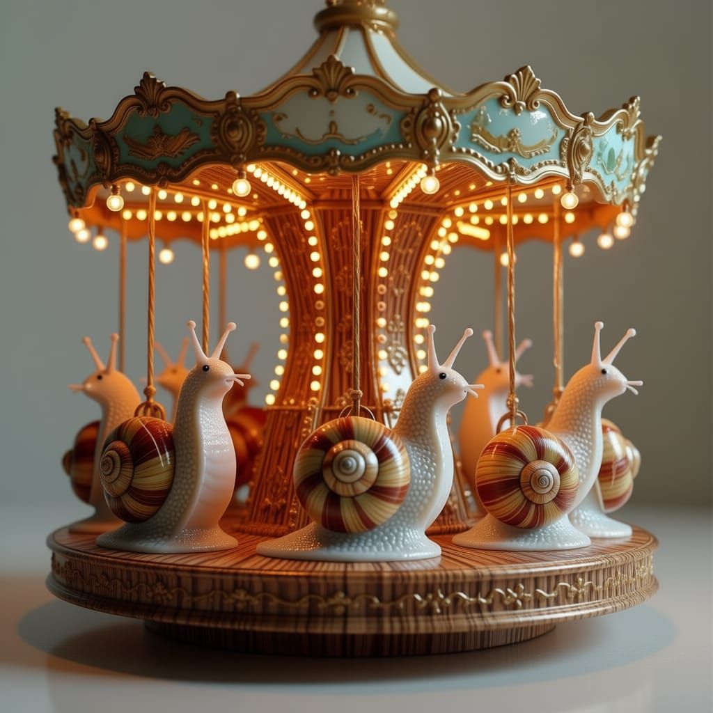 Slime Carousel with Snails Riding