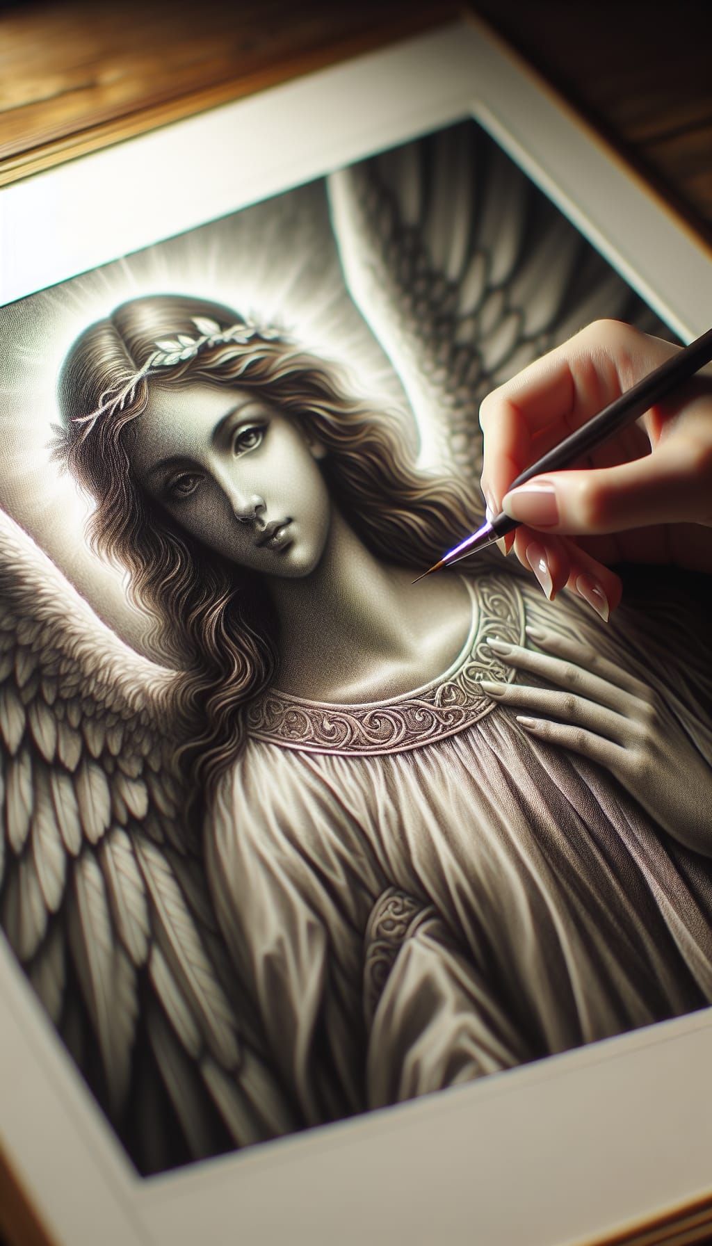 Masterpiece Portrait of an Amgel, Detailed face, expressive eyes, pristine wings, beautiful angel Portrait, Masterpiece ...