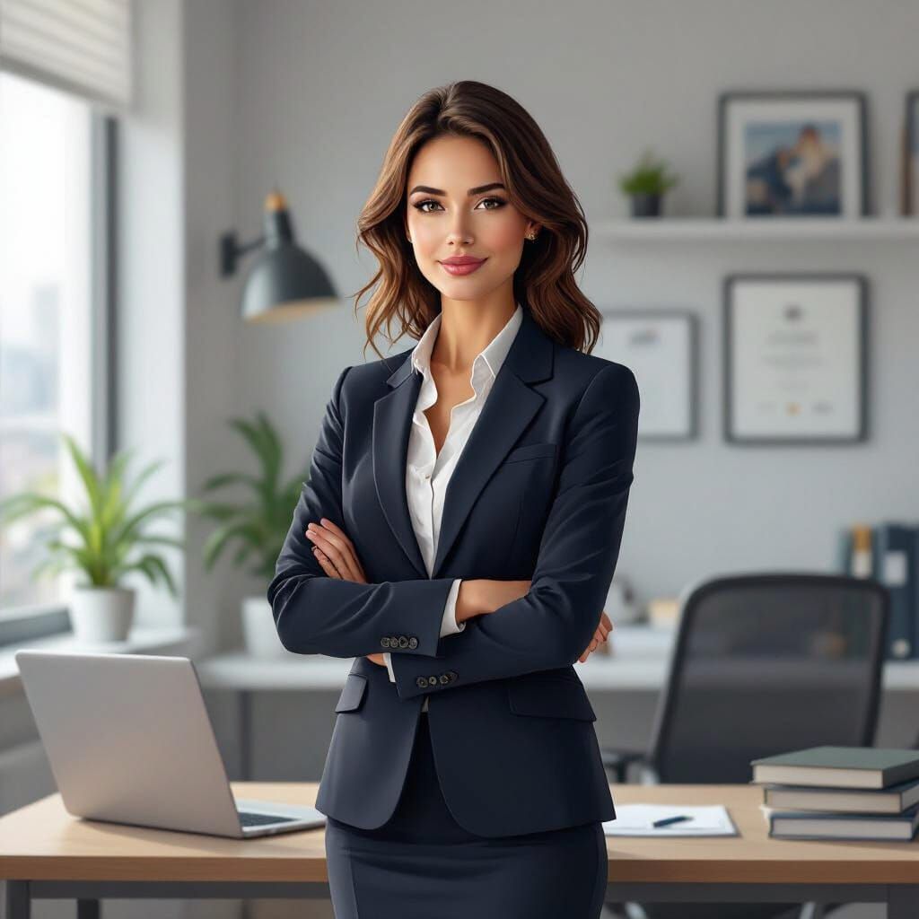 Confident Professional Woman in Modern Office Art