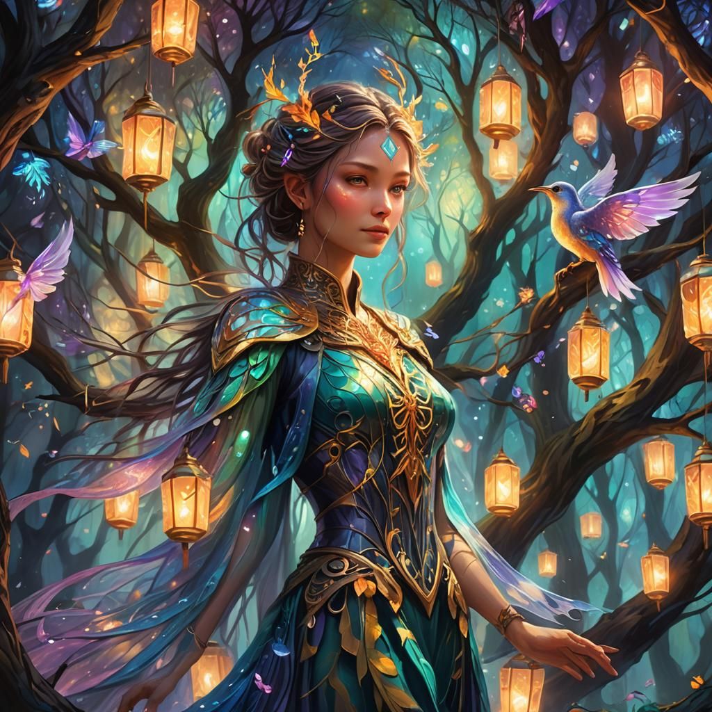 Enchanting Being in Mystical Forest: Fantasy Concept Art