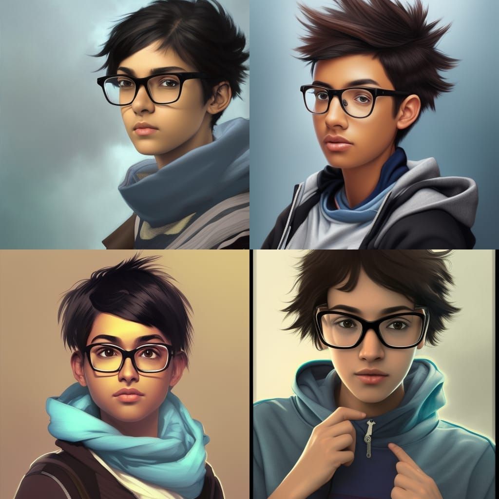 Teenage Tomboy Portrait in Hyperdetailed Digital Art