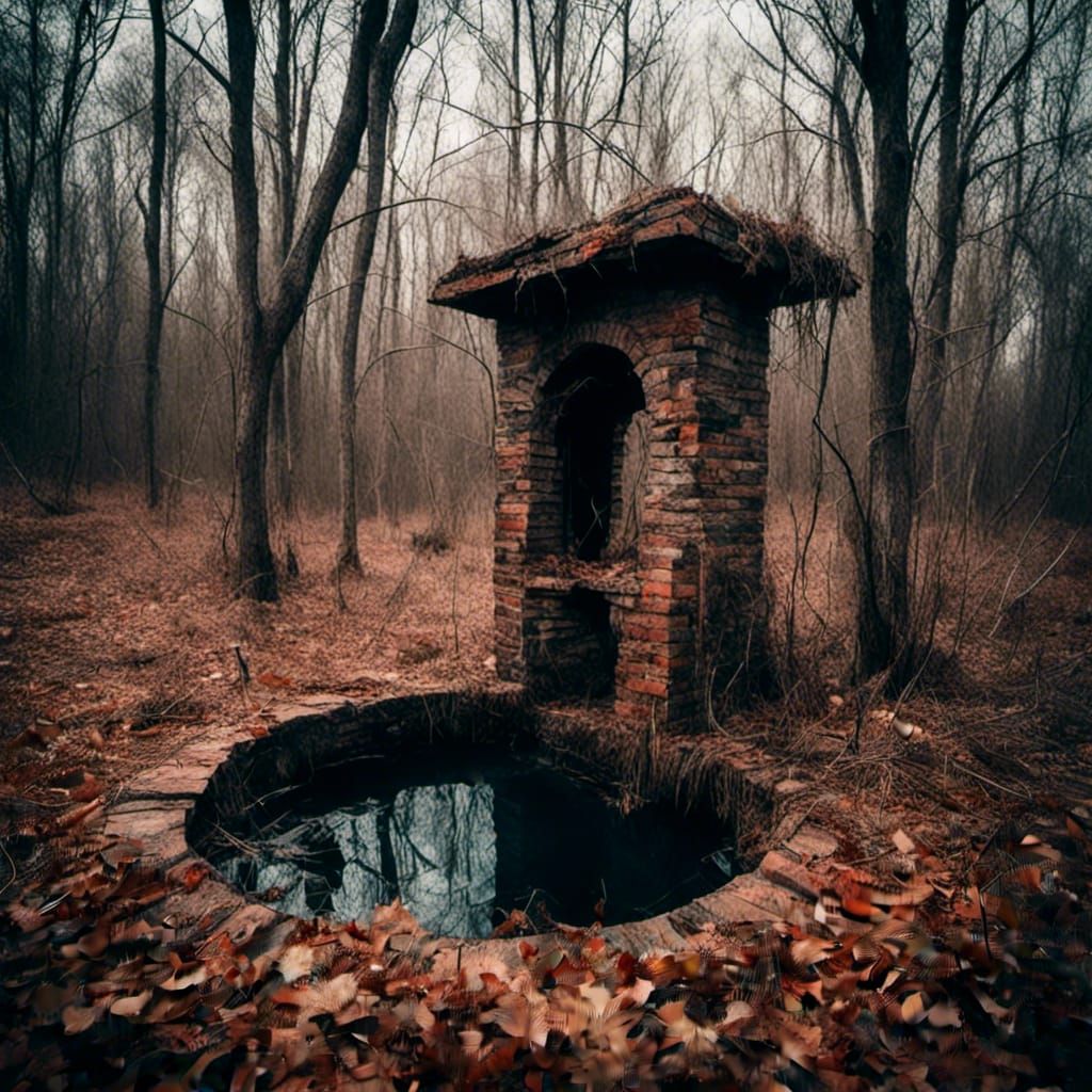 Abandoned Brick Water Well with Macabre Effects