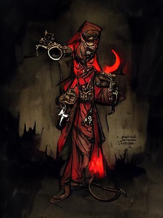 Darkest Dungeon Style Demonologist Character Art