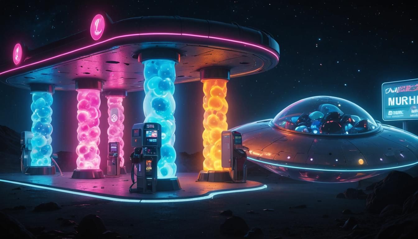 Extraterrestrial Fuel Station in Space