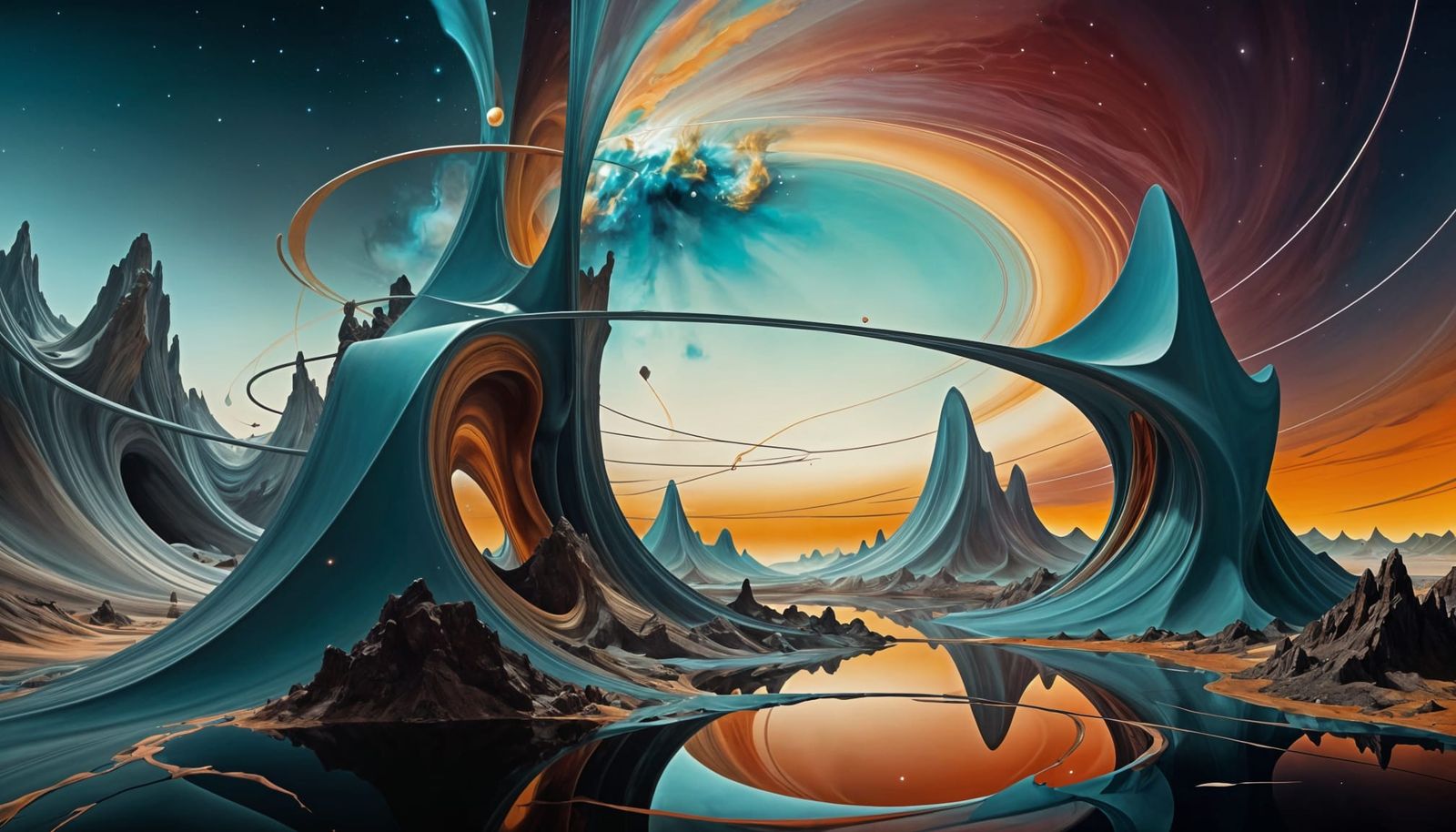 Abstract Nebula Triangulation in Style of Moebius