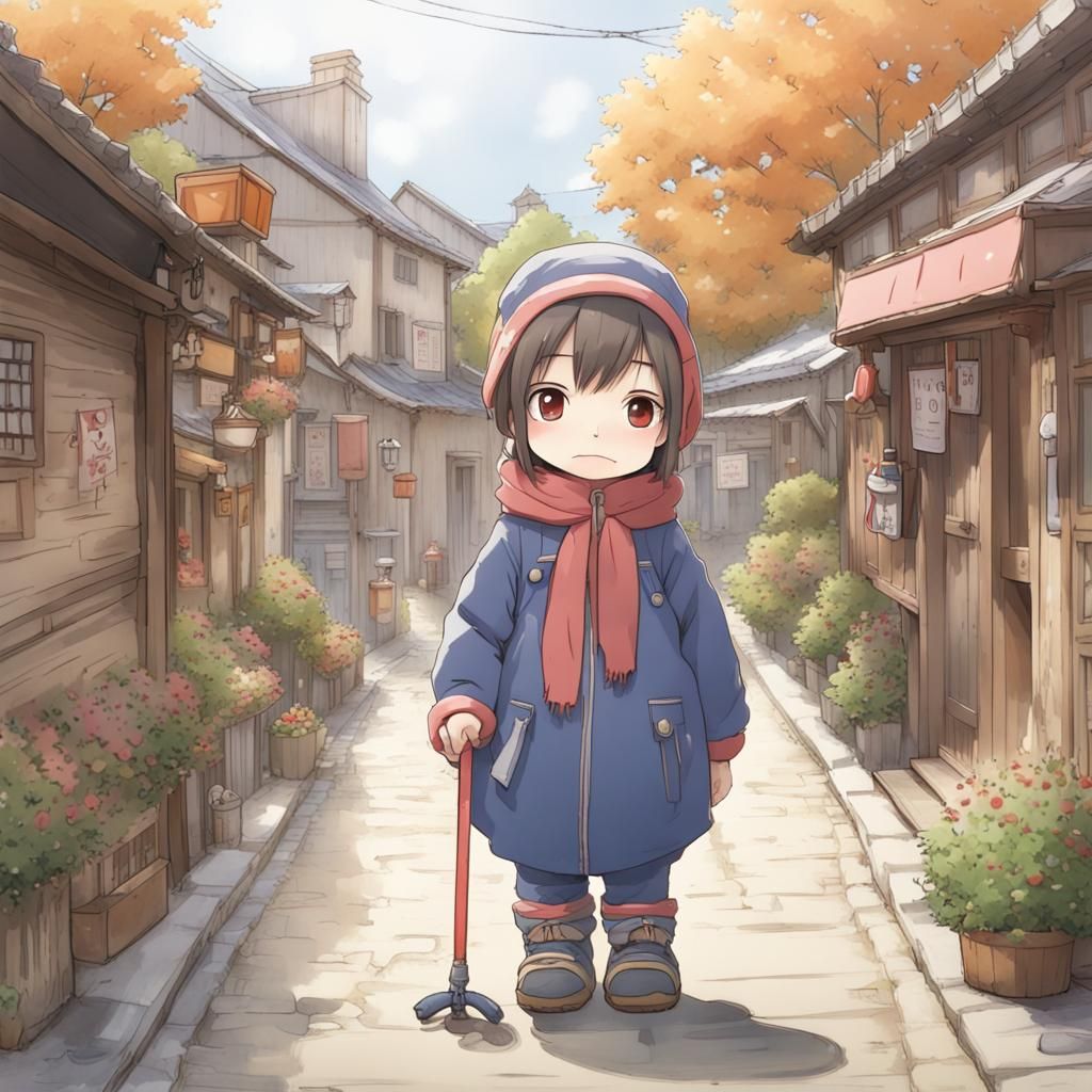 Chibi Skier in Paris: Anime-Style Winter Fun