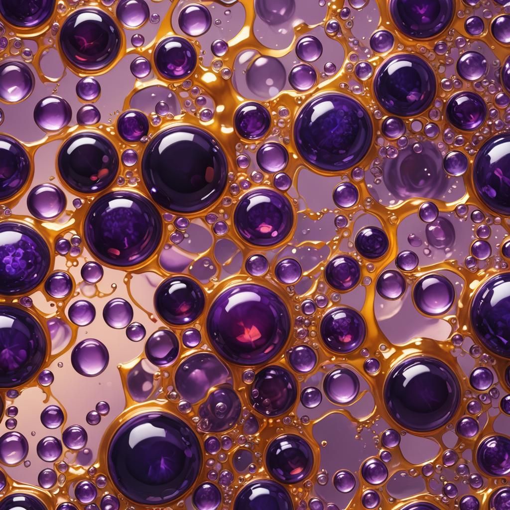 Amethyst Gemstone Sinking into Purple Grape Jelly