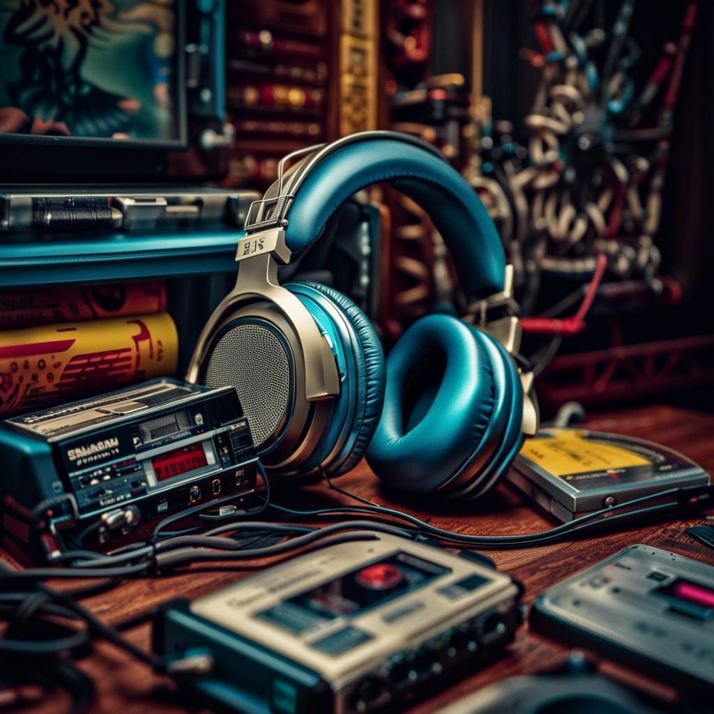 80's Bedroom with Walkman and Cassette Tapes