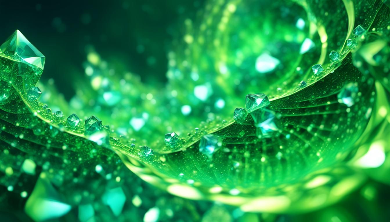 Green Peridot Micro Universe in Fractal Art Style
