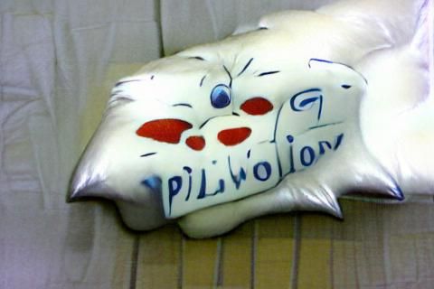 Simple White Pillow on Plain Background