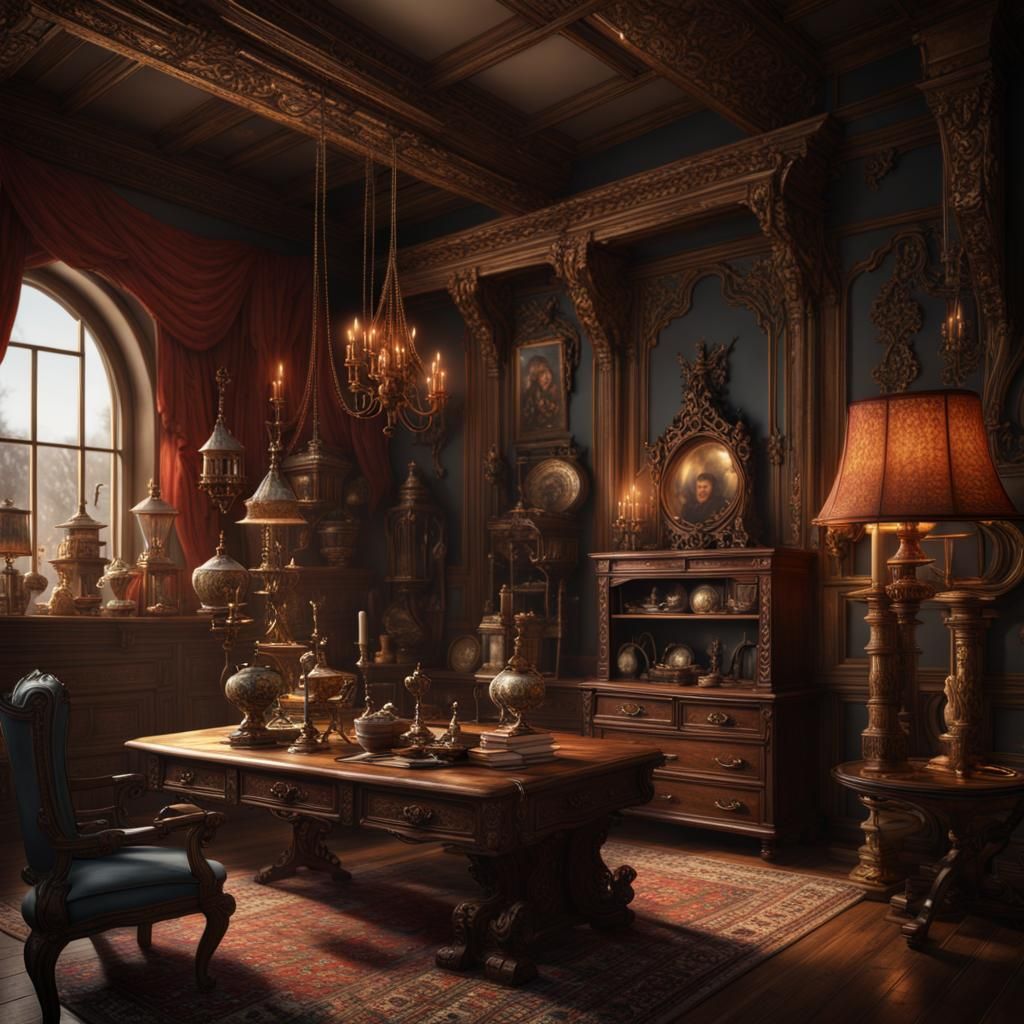 Fantastical Antique Decorations in Detailed Matte Painting