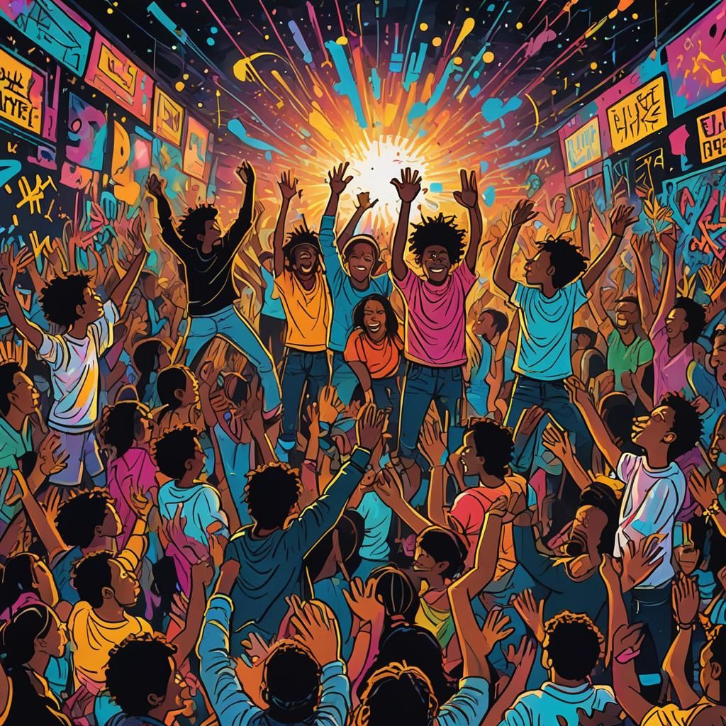 Psy Trance Night in Vibrant Graffiti Art