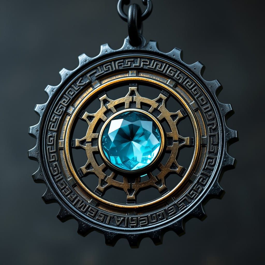 Ancient Dwemer Amulet with Aetherium Gemstone