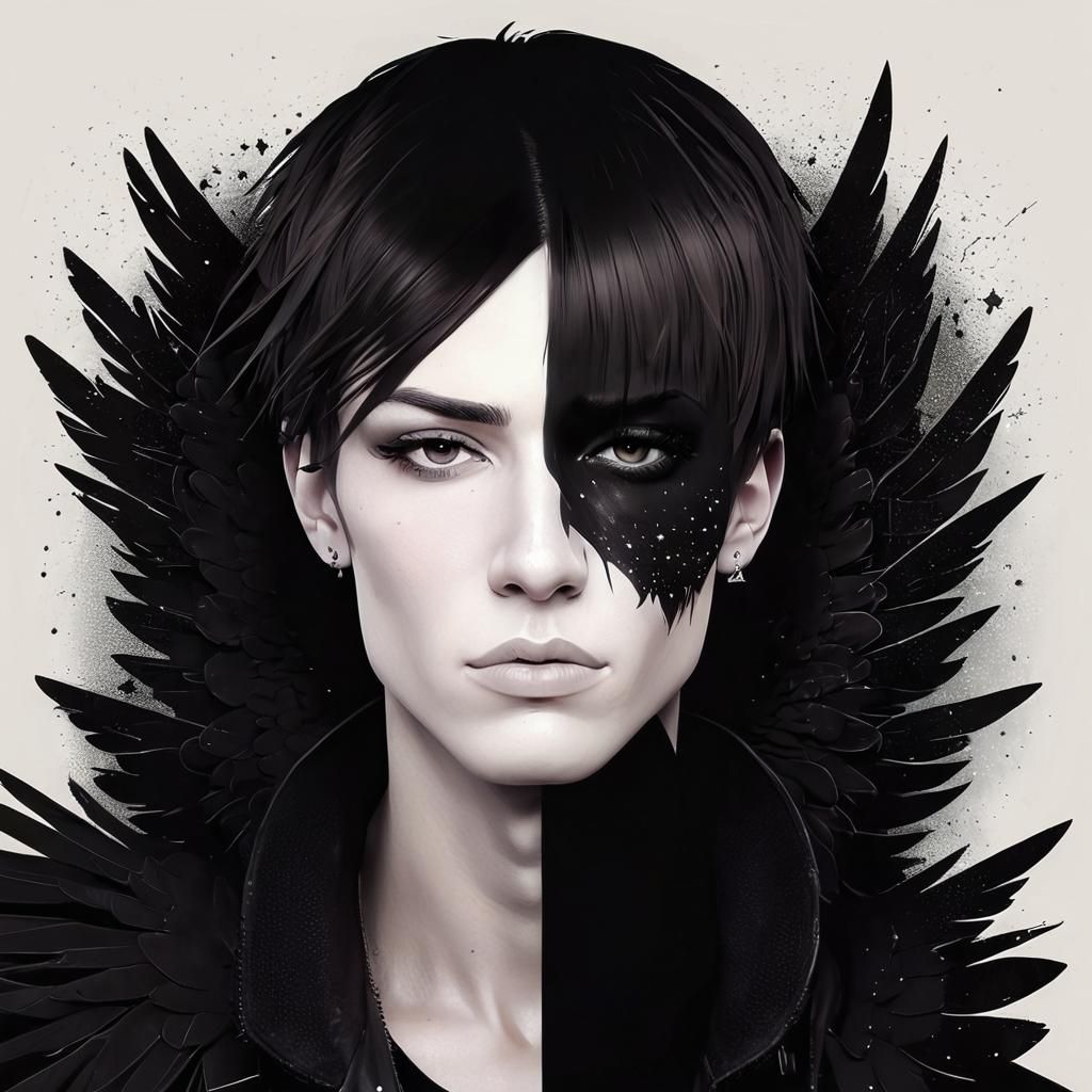 Surreal Angelic Portraits in Low-Poly Art Nouveau Style