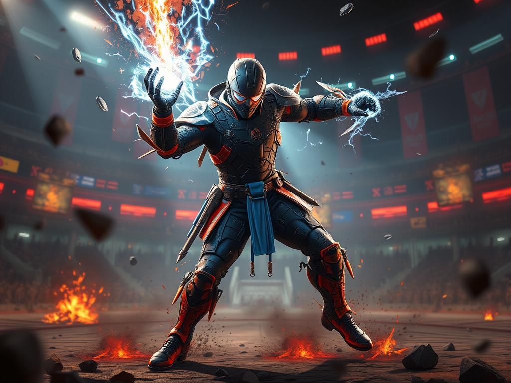 Dynamic Pyropunk Superhuman in Combat Arena