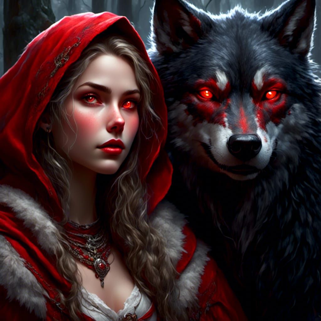 Red Vampire Hood and Werewolf