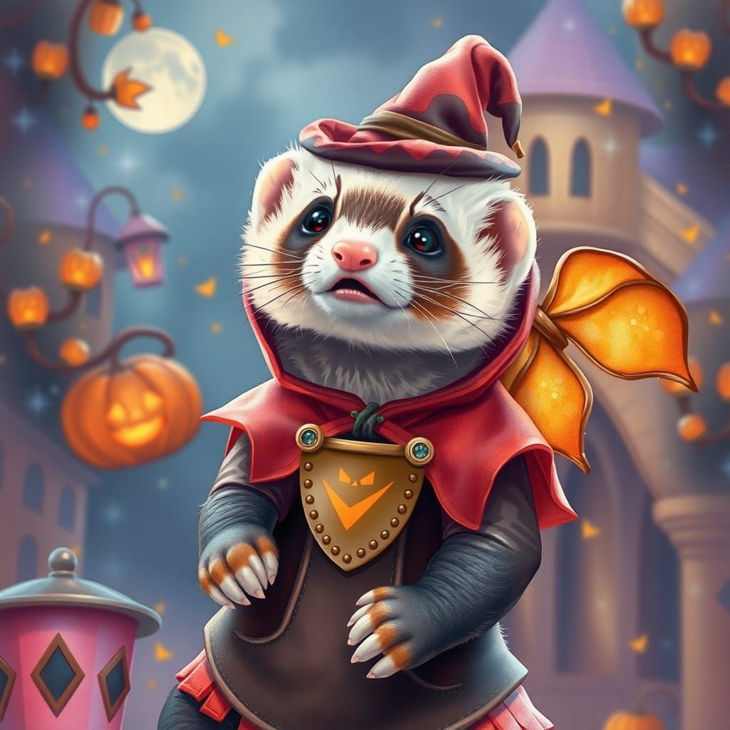 ferret in a cute costume