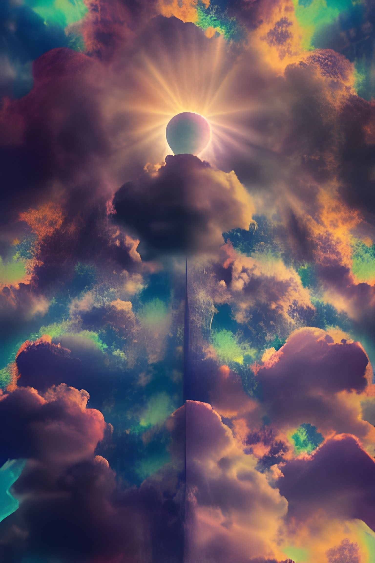 Noble God Portrait with Epic Sky in Matte Art