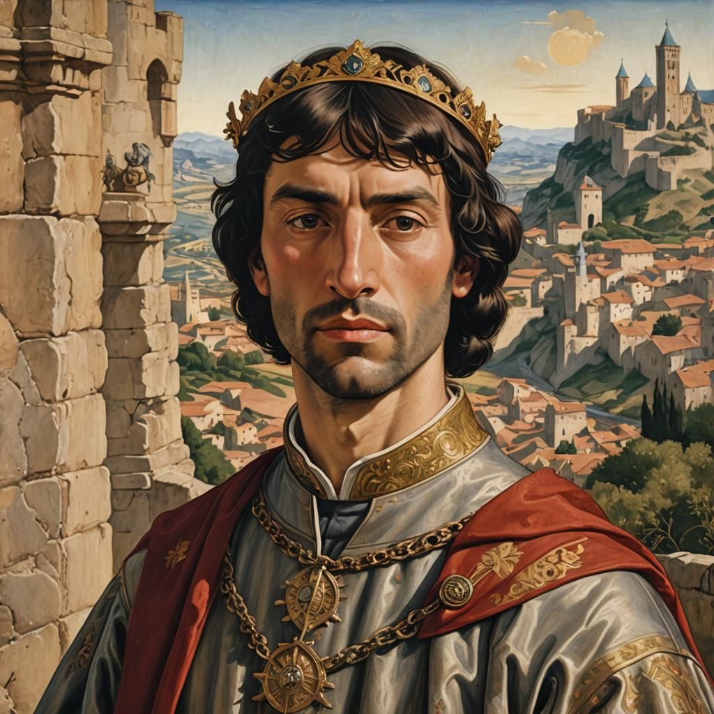 King of Aragon Portrait in Renaissance Style