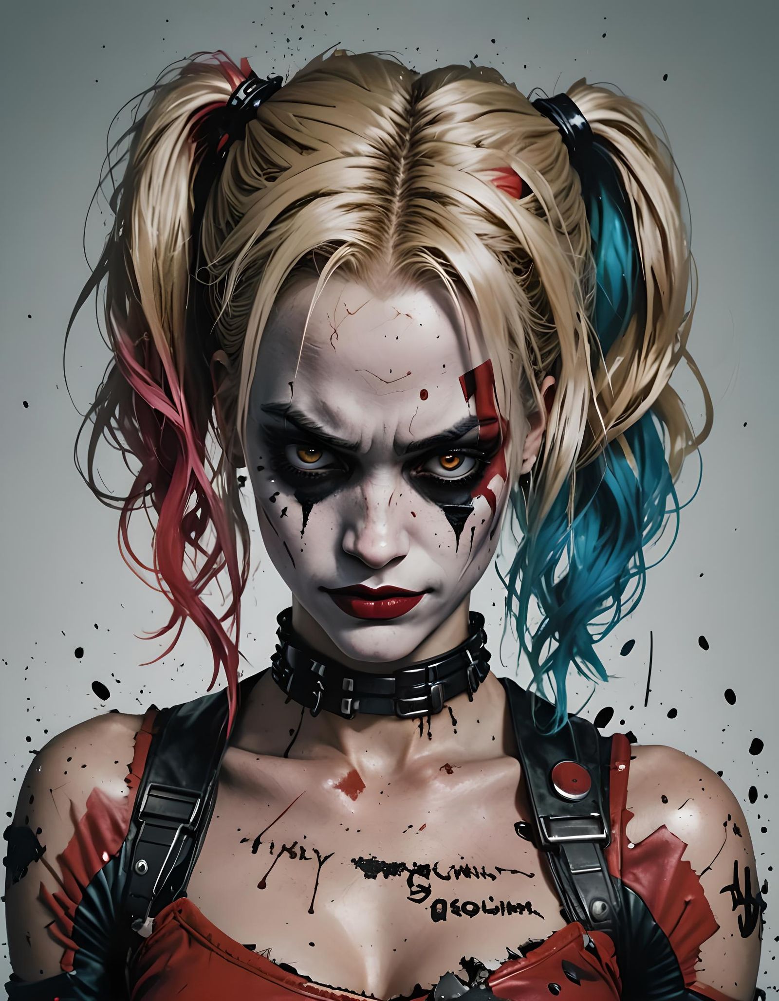Damaged Cyber Harley Quinn: Gritty Simulacrum