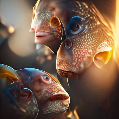 AI-Generated Image of Fish People