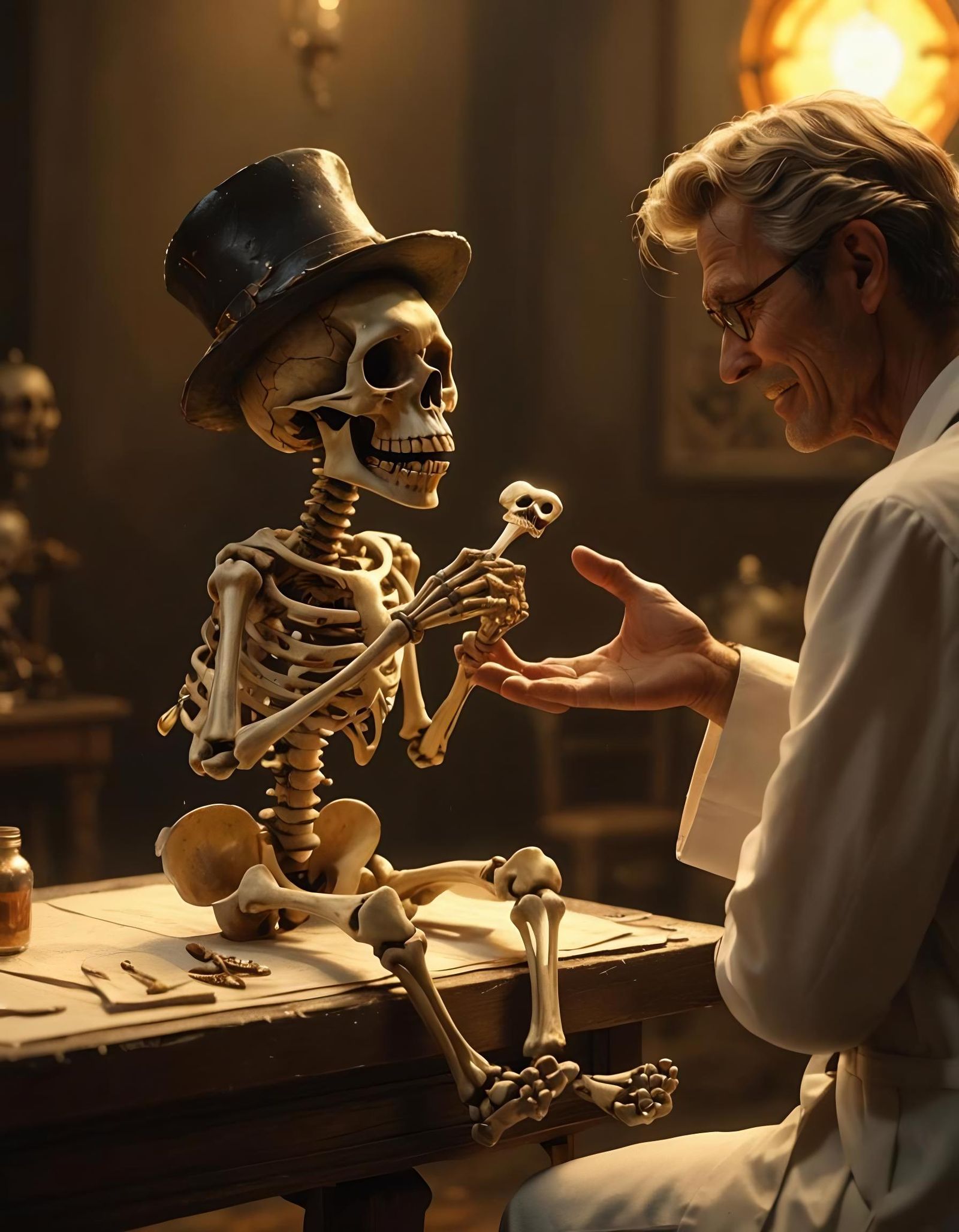 Scary but cute " Doctor, what's wrong with me, I'm constantly losing bones?" ...