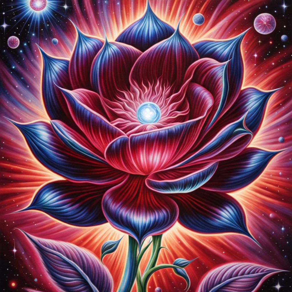 Crystal Ruby Rose with Space Galaxies in Anime Style