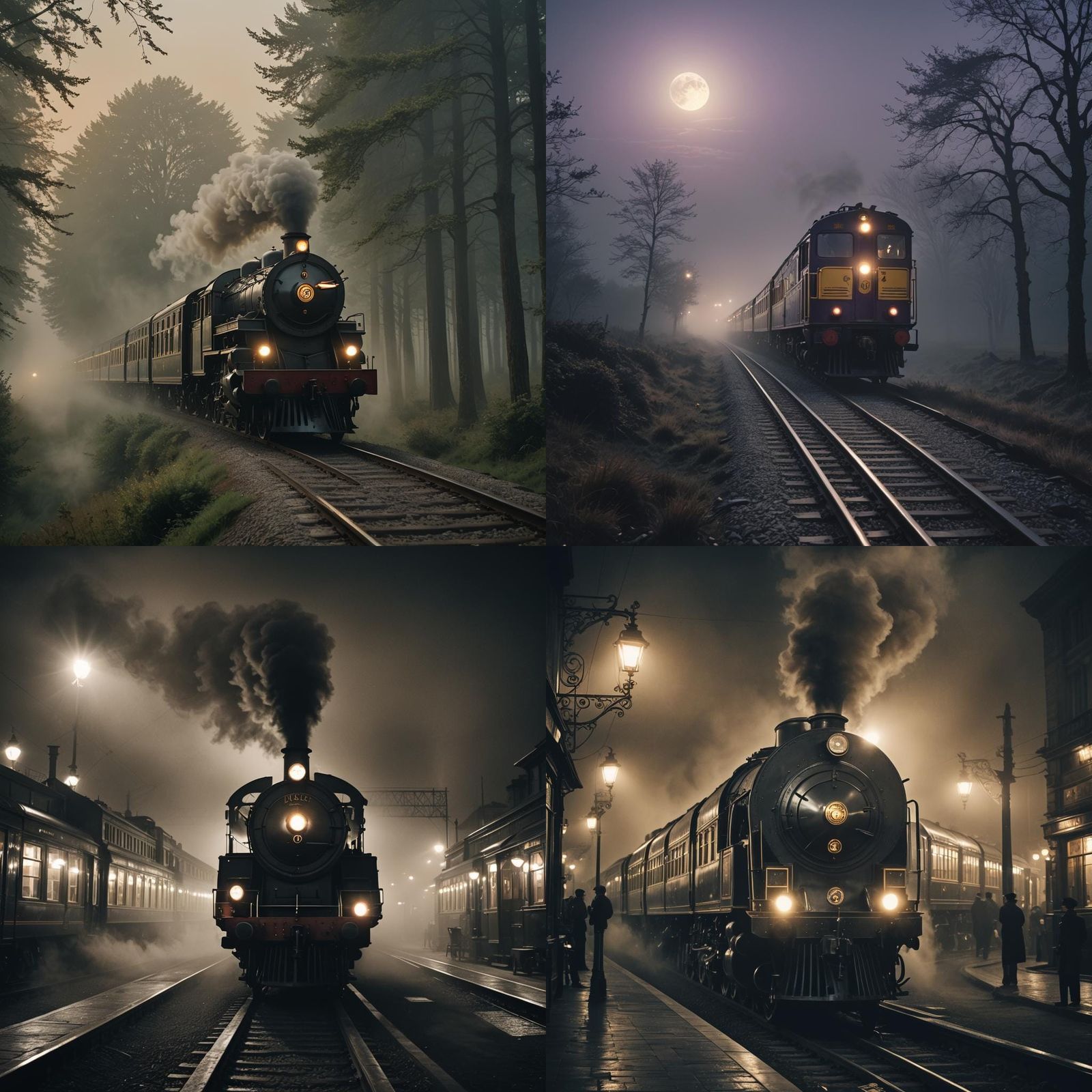 Night View of the Orient Express Train