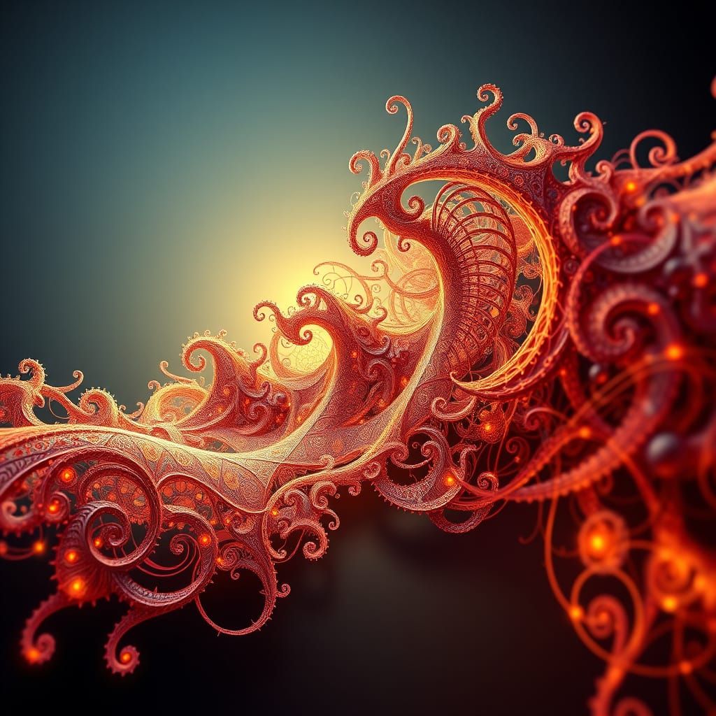 Abstract Fractal Wave Function with Zentangle Patterns