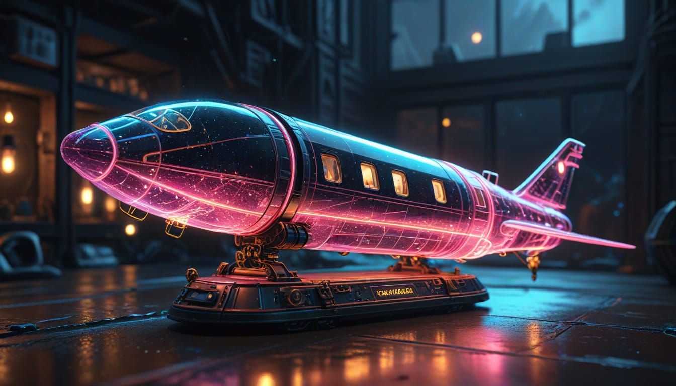 Hyper-Realistic Glowing Glass Bottle with Lanterns and Bells