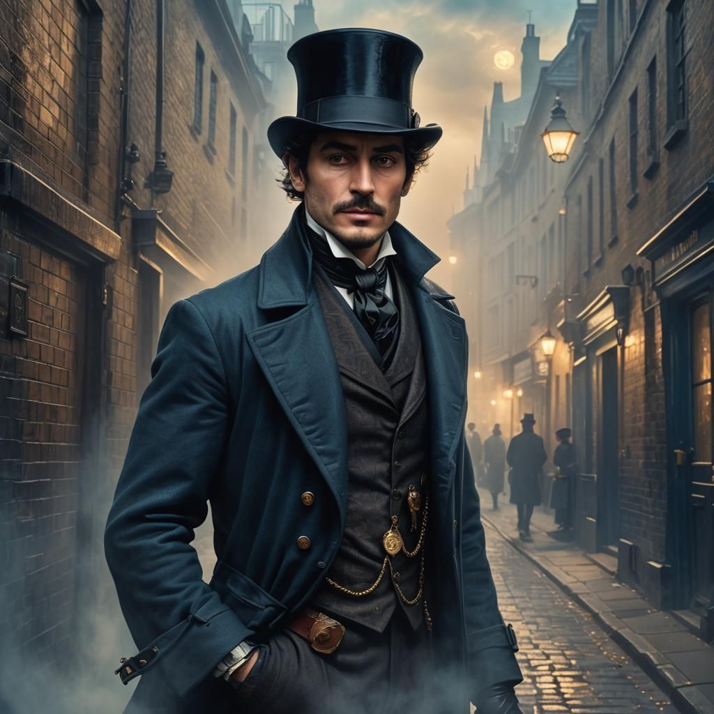 Victorian Thief Portrait in Art Nouveau Style