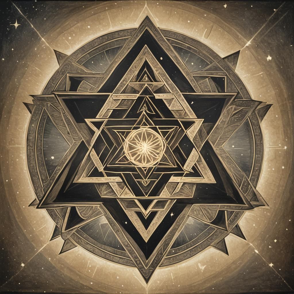 Light Being Meditates in Star of David