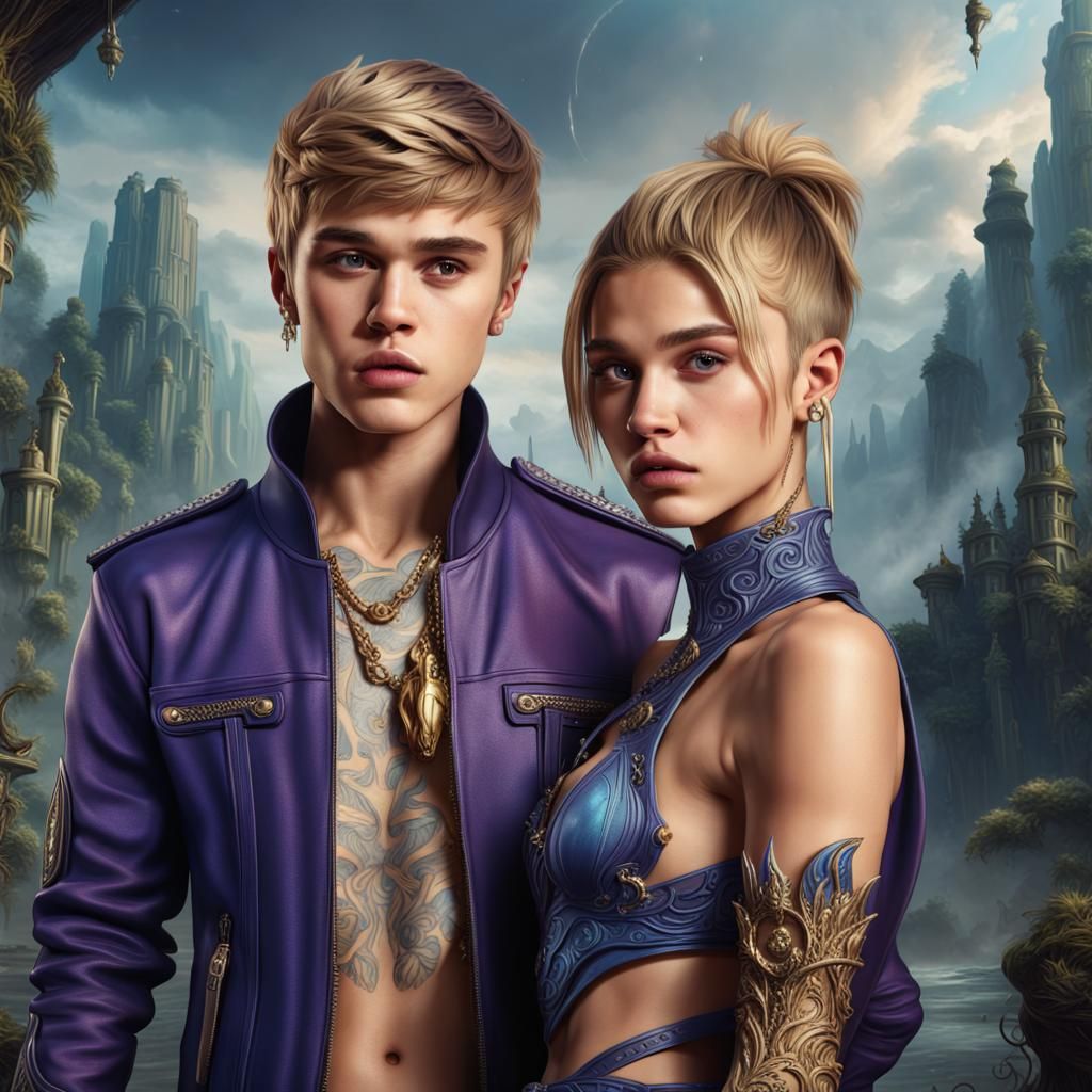 Justin and Hailey Bieber: Detailed Matte Painting
