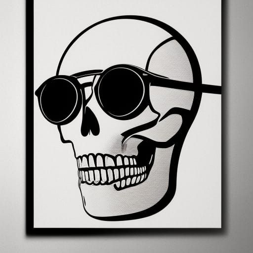 Sunglasses-Sporting Skeleton in Triadic Colors