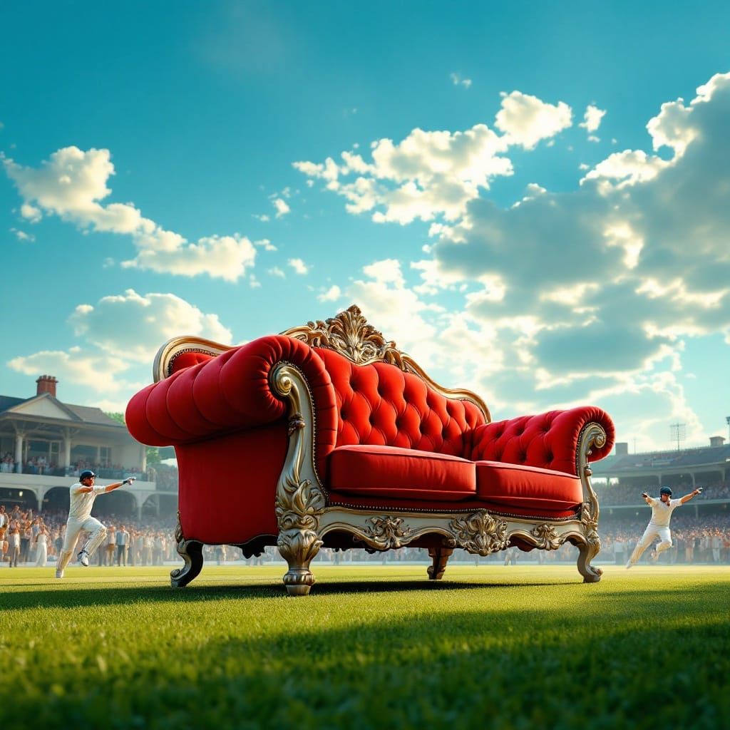 Chesterfield Sofa Appears on Cricket Pitch