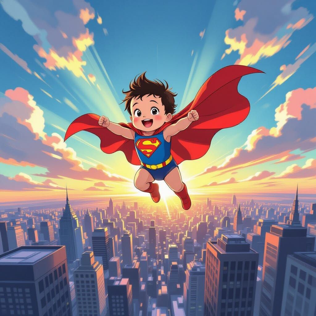 Baby Superhero Leaps From 59-Story Building in Anime Style