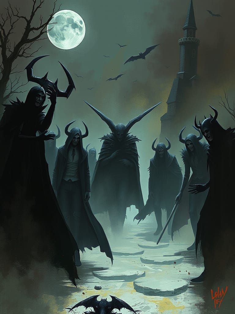 Sinister Vampires in Dark Fantasy Style