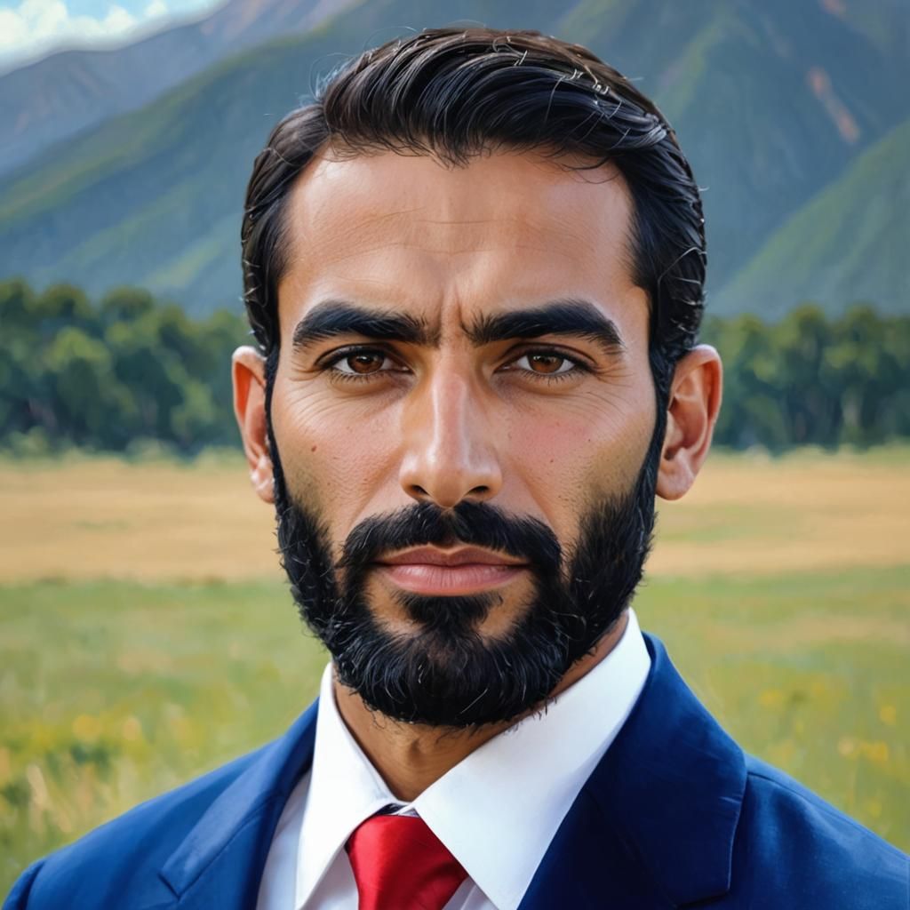Elegant Portrait of Gentleman in Neo-Impressionism Style