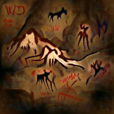 Wendigo in Ancient Cave Painting Style