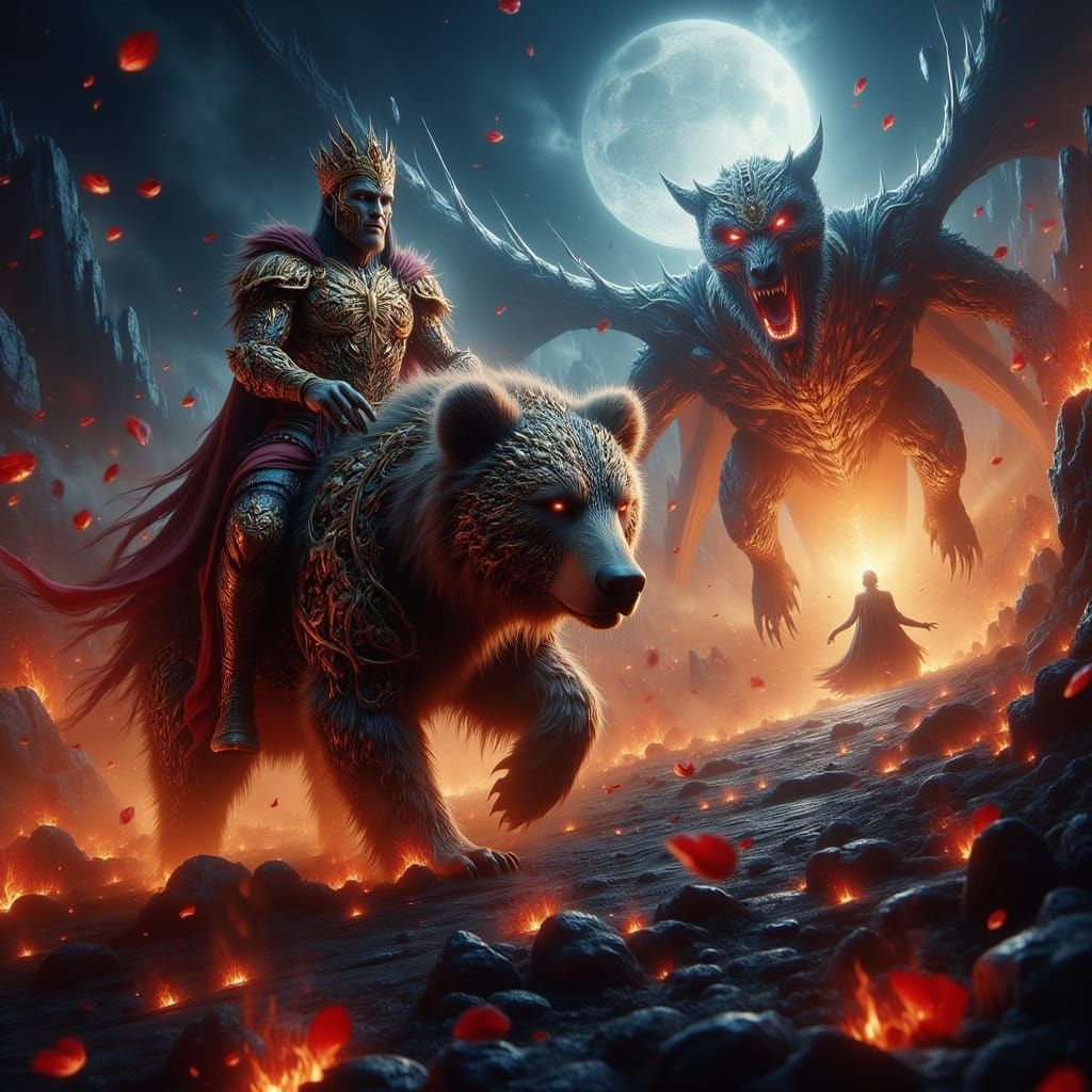 Hyper Realistic Aztec King Battles Fire-Breathing Dragon in ...